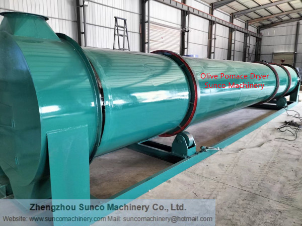 Olive pomace dryer, drying machine for pomace